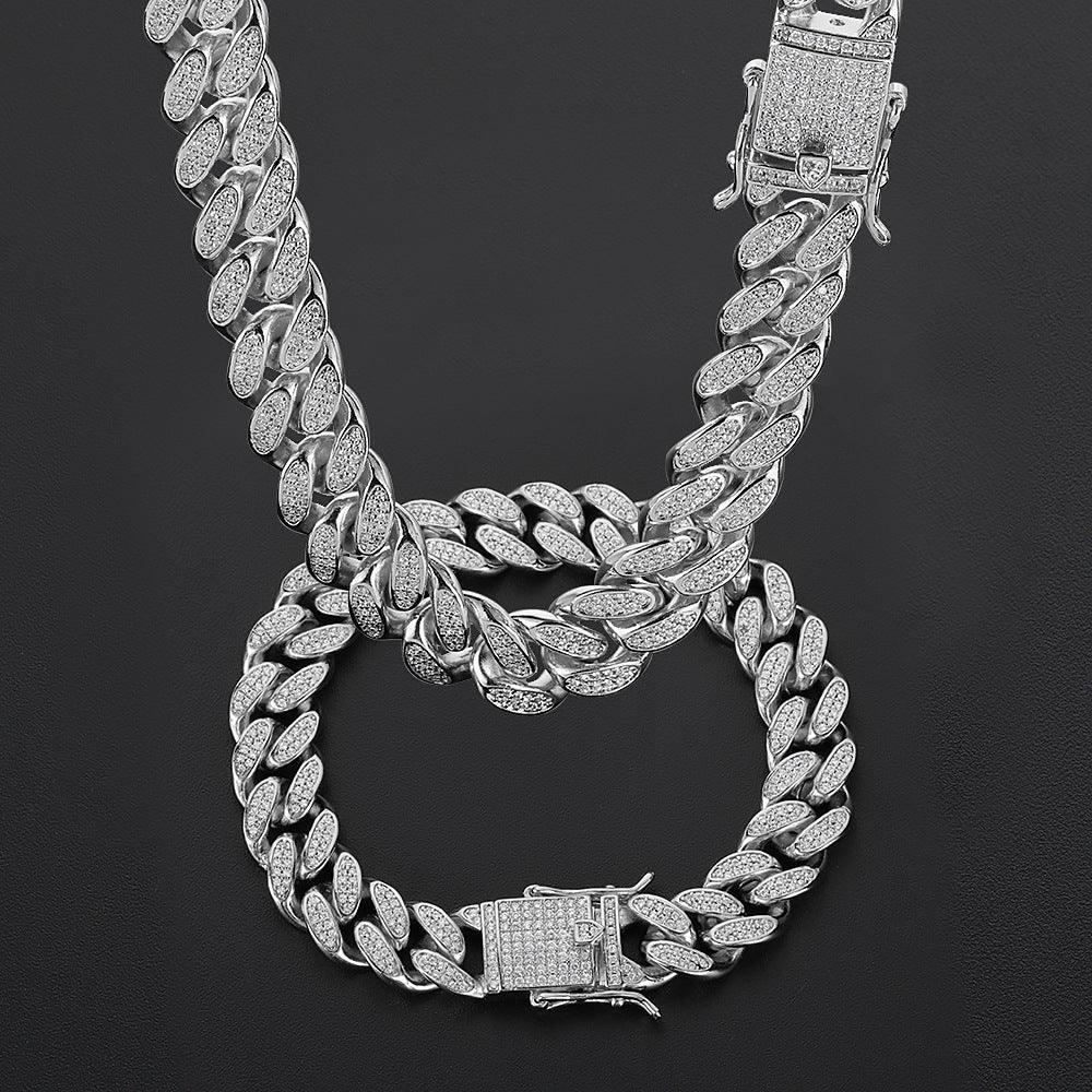 Custom 12mm Double-Row Iced Out Cuban Link - CaratixJewelry